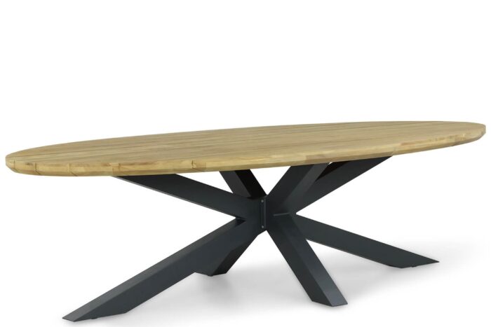 Santika Furniture Diogo dining tuintafel 280 x 130 cm – Old teak greywash