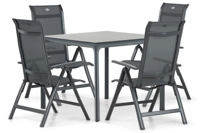 Hartman Alice/Cesar 90 cm dining tuinset 5-delig - Grijs-antraciet
