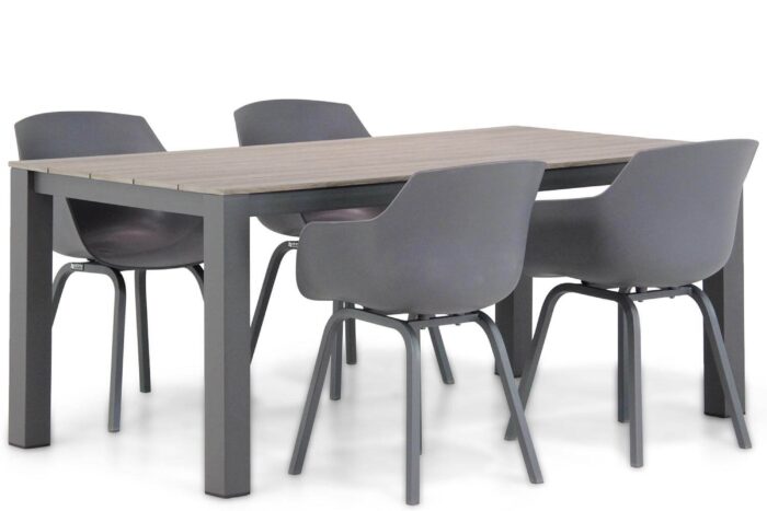 Lifestyle Garden Furniture Salina/Valley 180 cm dining tuinset 5-delig – Grijs-antraciet