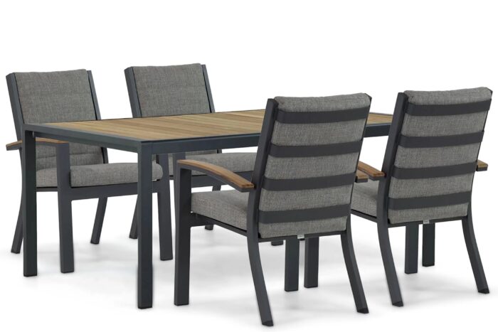 Osmen Midura/Valence 180 cm dining tuinset 5-delig – Grijs-antraciet