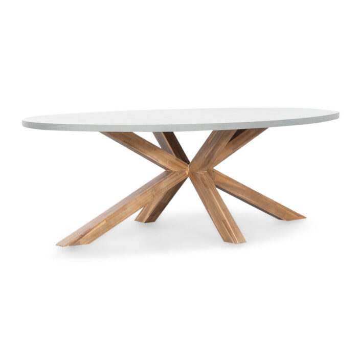 BUITEN living Livorno dining tuintafel 6 personen | polystone + hardhout | betonlook | 240cm