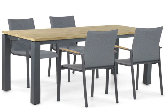 Lifestyle Garden Furniture Brandon/Riviera 180 cm dining tuinset 5-delig – Grijs-antraciet