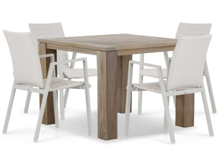 Osmen Joliet/Brighton 100 cm dining tuinset 5-delig – Taupe-naturel-bruin