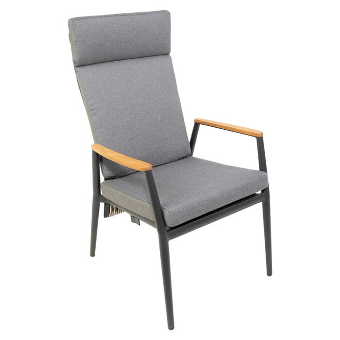 Oosterik home Severance verstelbare dining stoel midnight grey – grijs