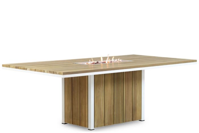 Lifestyle Garden Furniture Seaside dining vuurtafel 220 x 115 cm – Wit
