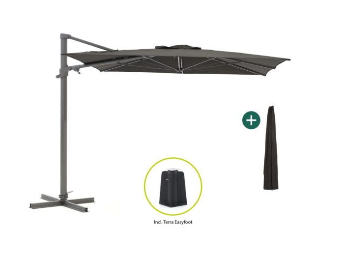 Shadowline Francisco zweefparasol 260x260cm Laagste prijsgarantie! – Zwart