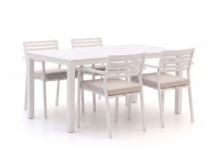 Bellagio tuinmeubelen Rumo/Menzano 160cm dining tuinset 5-delig stapelbaar