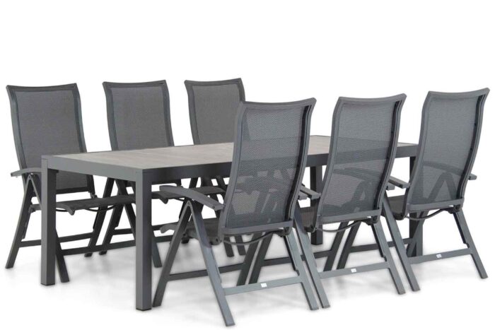 Presto Lucardo/Residence 220 cm dining tuinset 7-delig – Grijs-antraciet