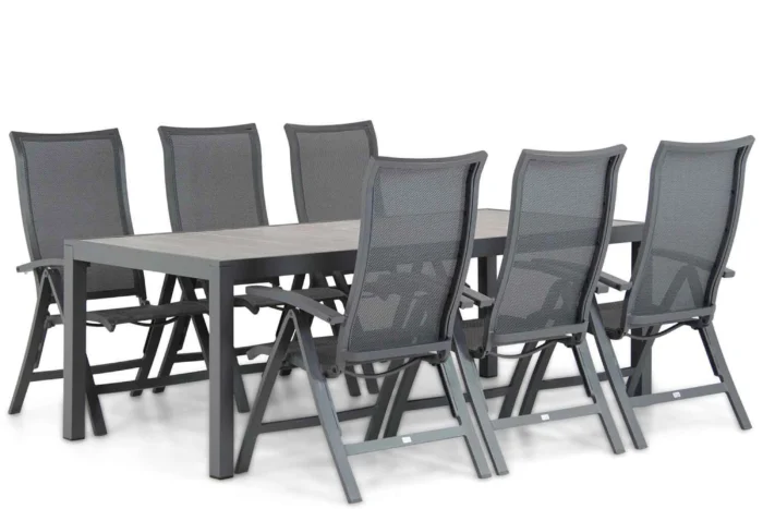 Presto Lucardo/Residence 220 cm dining tuinset 7-delig - Grijs-antraciet