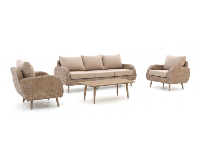 Intenso Furniture Intenso Suzzara/Rough-K lounge stoel-bank loungeset 4-delig Laagste prijsgarantie! – Taupe