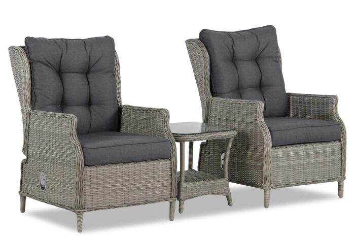 Garden Collections New Castle bistroset 3-delig – Grijs-antraciet