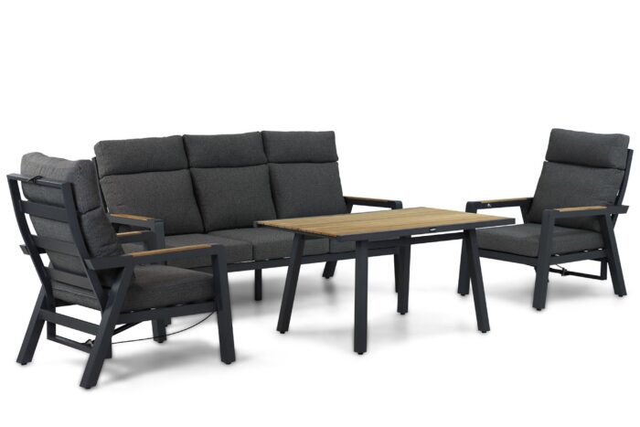 Lifestyle Garden Furniture Marseille stoel-bank loungeset 4-delig – Grijs-antraciet