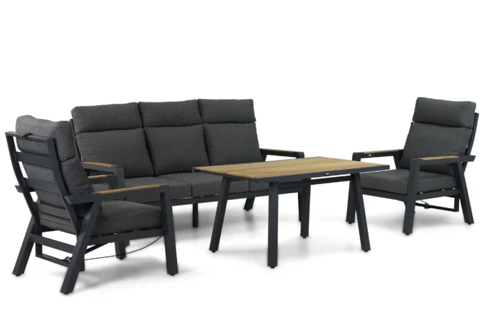 Lifestyle Garden Furniture Marseille stoel-bank loungeset 4-delig - Grijs-antraciet