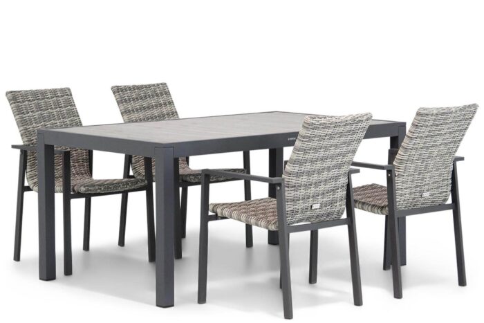 Lifestyle Garden Furniture Upton/Residence 164 cm dining tuinset 5-delig – Grijs-antraciet