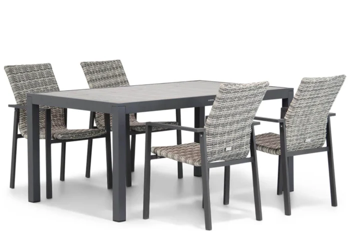 Lifestyle Garden Furniture Upton/Residence 164 cm dining tuinset 5-delig - Grijs-antraciet