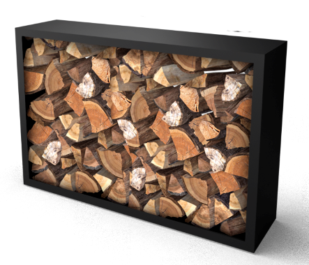 Geroba Beltza zwarte Houtopslag 1500 x 385 x 1000 mm – zwart