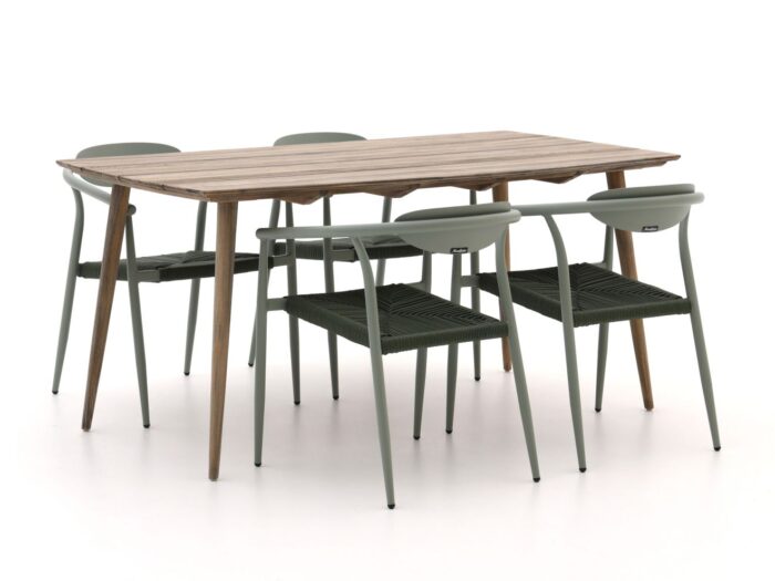 Manifesto Furniture Manifesto Cavone/ROUGH-K 160cm dining tuinset 5-delig stapelbaar Laagste prijsgarantie! – Bruin