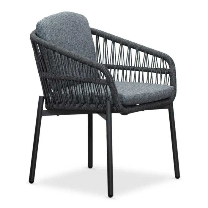 LUX outdoor living Rico dining tuinstoel | aluminium + touw | charcoal - Antraciet