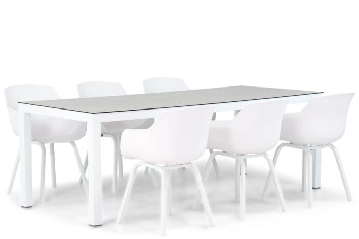 Lifestyle Garden Furniture Salina/Margao 220 cm dining tuinset 7-delig – Wit