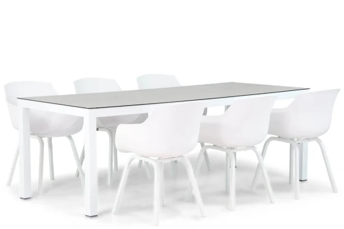 Lifestyle Garden Furniture Salina/Margao 220 cm dining tuinset 7-delig - Wit