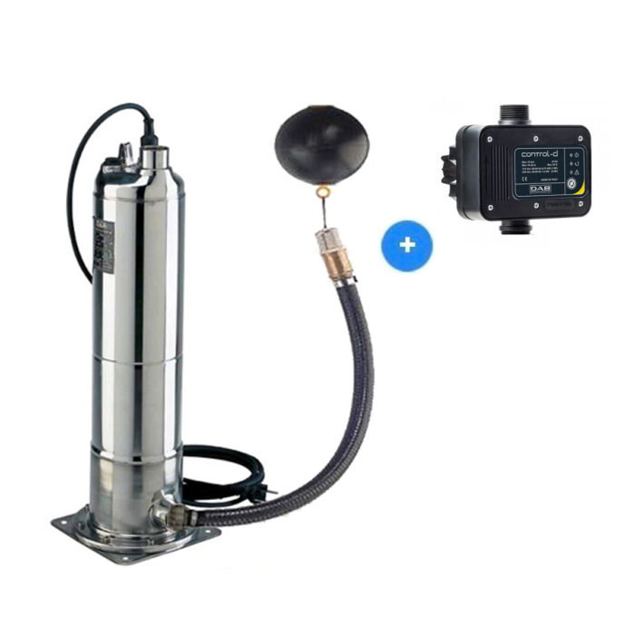 Dab Kit Pulsar Dry 30/50 M-NA + Control-D Regenwaterpomp – Groen/ zwart / RVS