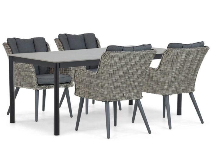 Garden Collections Boston/Como 180 cm dining tuinset 5-delig – Grijs-antraciet