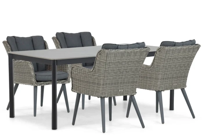 Garden Collections Boston/Como 180 cm dining tuinset 5-delig - Grijs-antraciet
