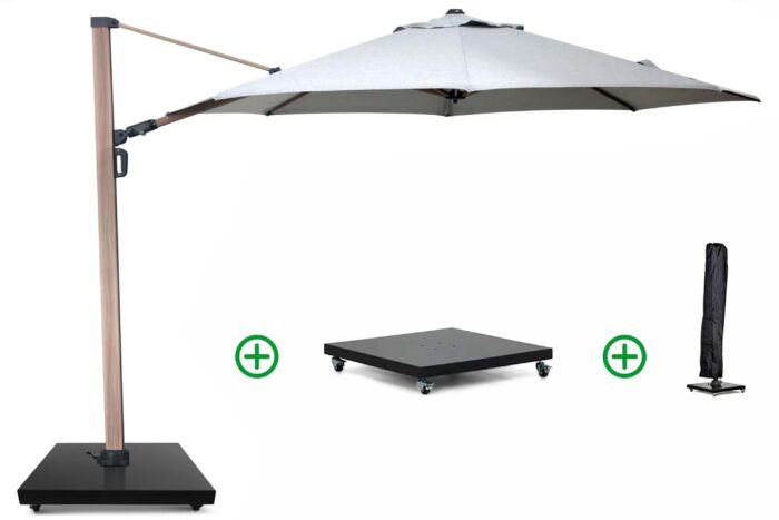 Camello Luna zweefparasol 3.5m S2 Excellent (incl. voet + hoes) – Grijs-antraciet