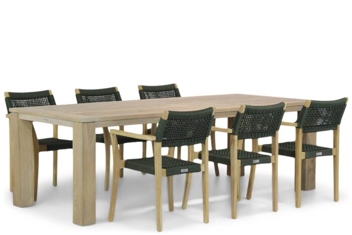 Lifestyle Garden Furniture Dallas/Brighton 240 cm dining tuinset 7-delig – Groen