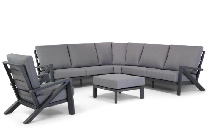 Santika Furniture Cinta hoek loungeset 5-delig – Grijs-antraciet