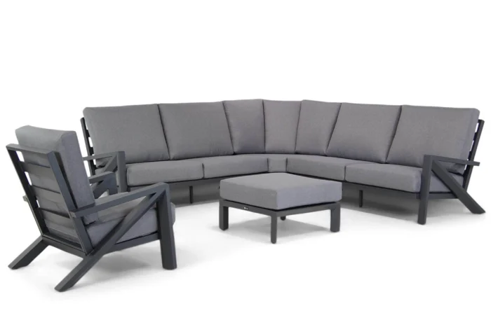 Santika Furniture Cinta hoek loungeset 5-delig - Grijs-antraciet