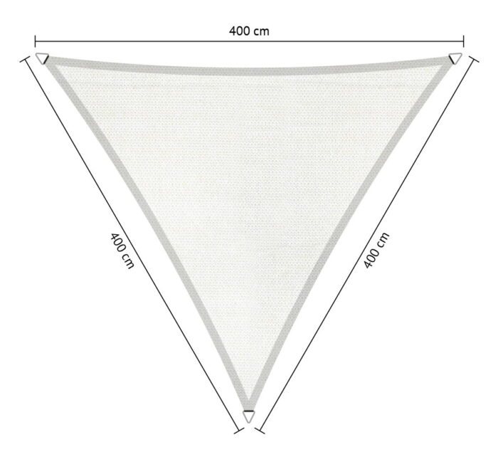 Shadow comfort Driehoek schaduwdoek 4,00×4,00×4,00 m Mystic white – wit