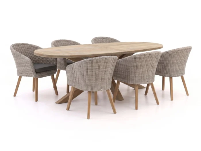 Intenso Furniture Tropea/ROUGH-Y Ellips 240cm dining tuinset 7-delig