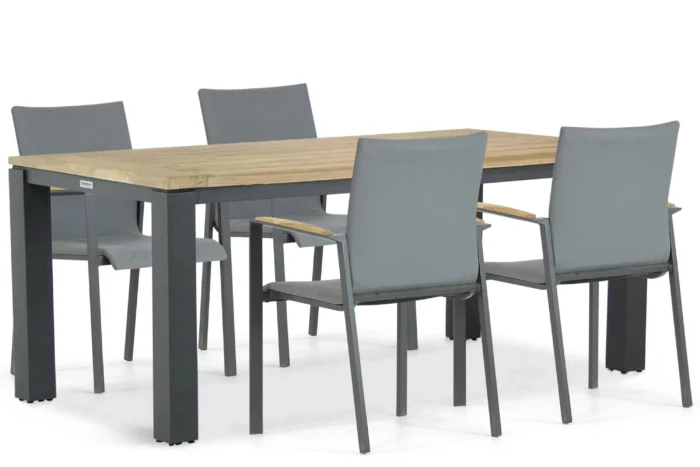 Lifestyle Garden Furniture Brandon/Veneto 180 cm dining tuinset 5-delig - Grijs-antraciet