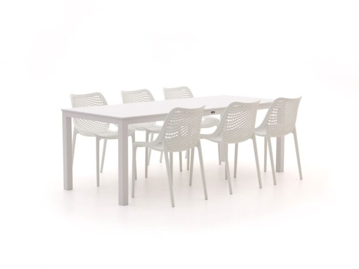 Forza Furniture Forza Ripi/Menzano 220cm dining tuinset 7-delig stapelbaar Laagste prijsgarantie! – Wit