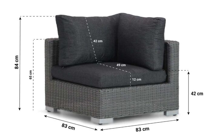 Garden Collections Cuba hoek module off black – Transparant