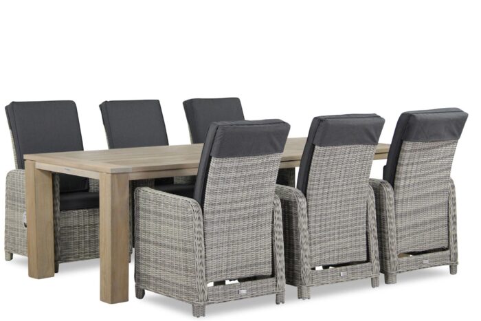 Garden Collections Bello/Brighton 240 cm dining set 7-delig – Grijs-antraciet