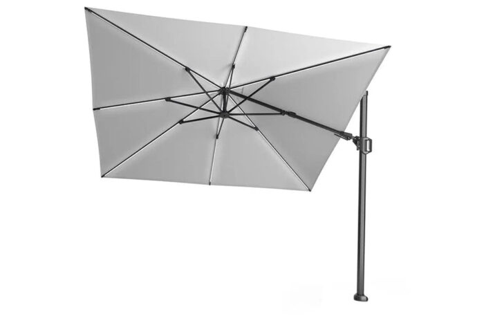 Platinum Sun & Shade | Zweefparasol Challenger T² Glow 300 x 300 cm | Lichtgrijs