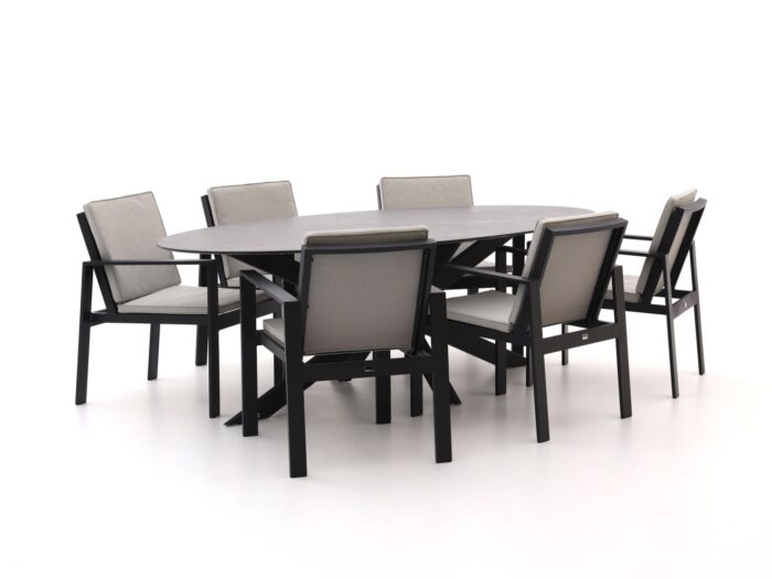 Bellagio tuinmeubelen Bellagio Vezzano/Furato ellips 240cm dining tuinset 7-delig Laagste prijsgarantie! – Zwart
