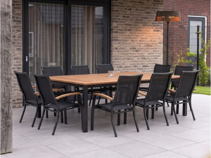 Bellagio tuinmeubelen + 10% kassakorting | Bellagio Lugo/Linosa 240x160cm dining tuinset 11-delig stapelbaar