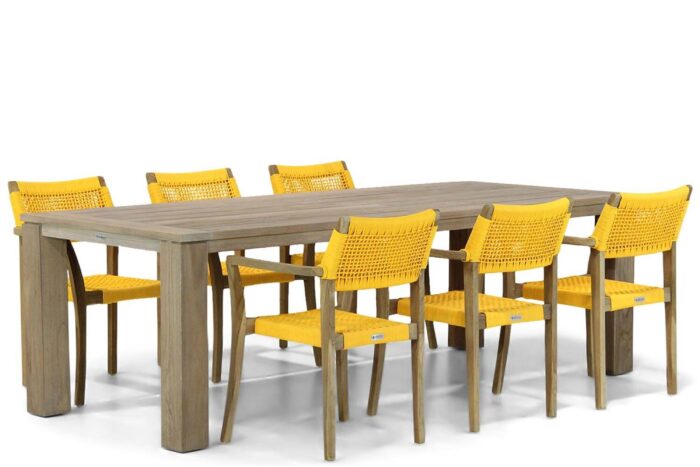 Lifestyle Garden Furniture Dallas/Brighton 240 cm dining tuinset 7-delig – Geel