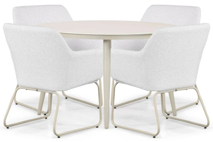 Lifestyle Garden Furniture Lugo/Vienna 120 cm dining tuinset 5-delig - Taupe-naturel-bruin