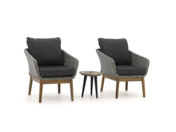 Intenso Furniture Borgetto/ROUGH-K ø40cm balkon loungeset 3-delig - Grijs