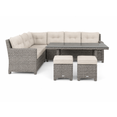 Warentuin Collection Outlet D: Blue Bird lounge-diningset links 5-delig organic grijs met beige kussens