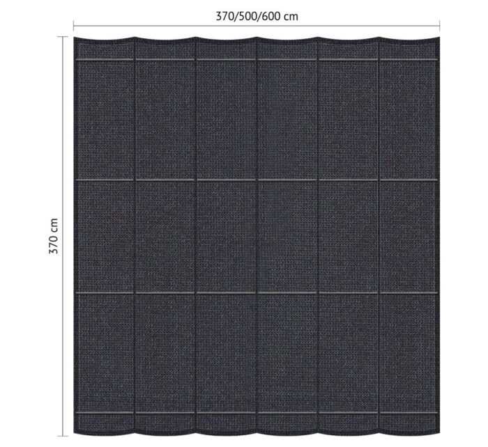 Shadow comfort Harmonicadoek B 3,70 x L 6,00 m Carbon Black – grijs;zwart