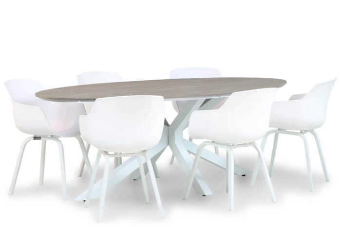 Lifestyle Garden Furniture Salina/Panama 220 cm dining tuinset 7-delig – Wit