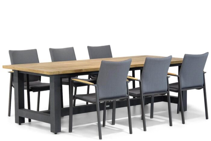 Lifestyle Garden Furniture Brandon/San Francisco 260 cm dining tuinset 7-delig – Grijs-antraciet
