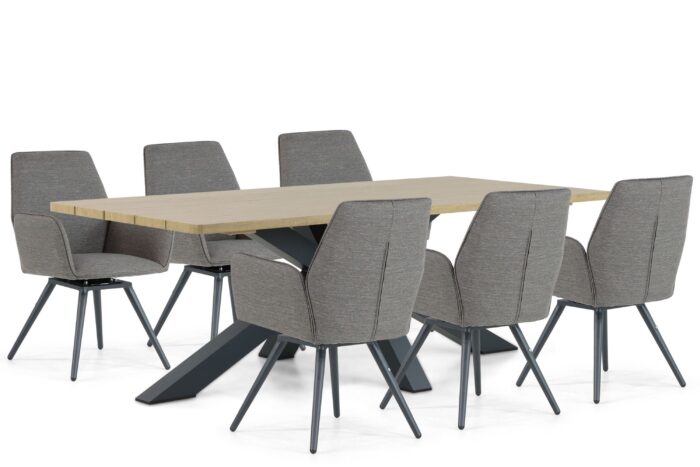 Lifestyle Garden Furniture Andorra/Azzurro 220 cm dining tuinset 7-delig – Grijs-antraciet