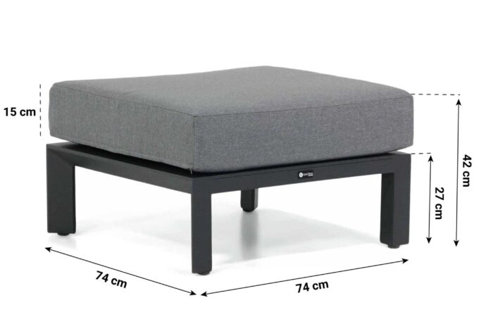 Santika Furniture Cinta lounge voetenbank – Grijs-antraciet