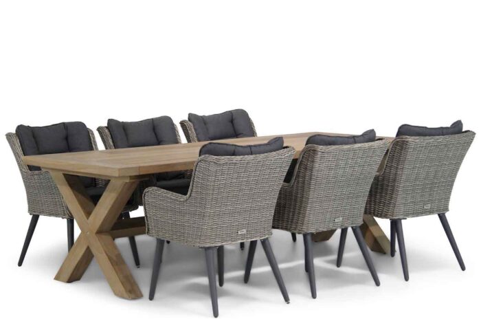 Garden Collections Boston/Oregon 240 cm dining tuinset 7-delig – Grijs-antraciet
